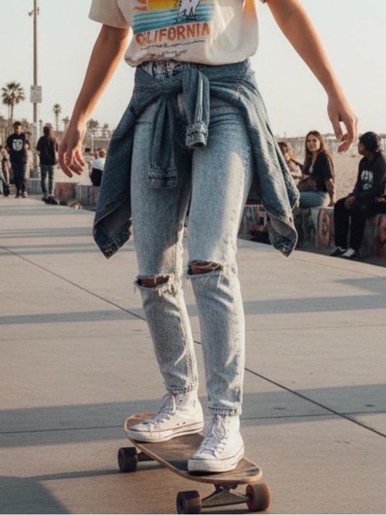 Abercrombie & Fitch Denim - Abercrombie & Fitch Simone High Rise Slim Jeans in Acid Wash